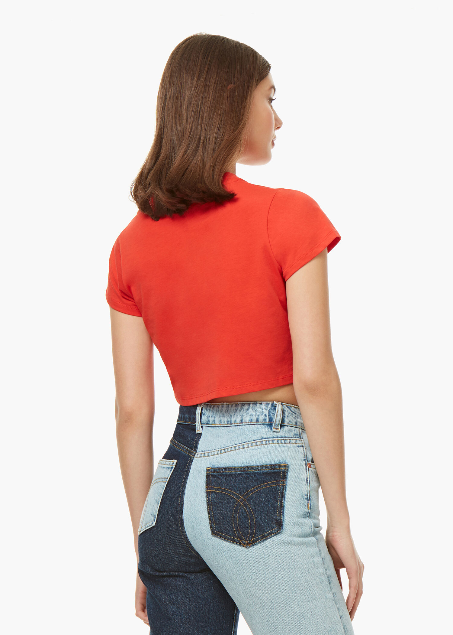 Angels Crop T-Shirt Blood Orange